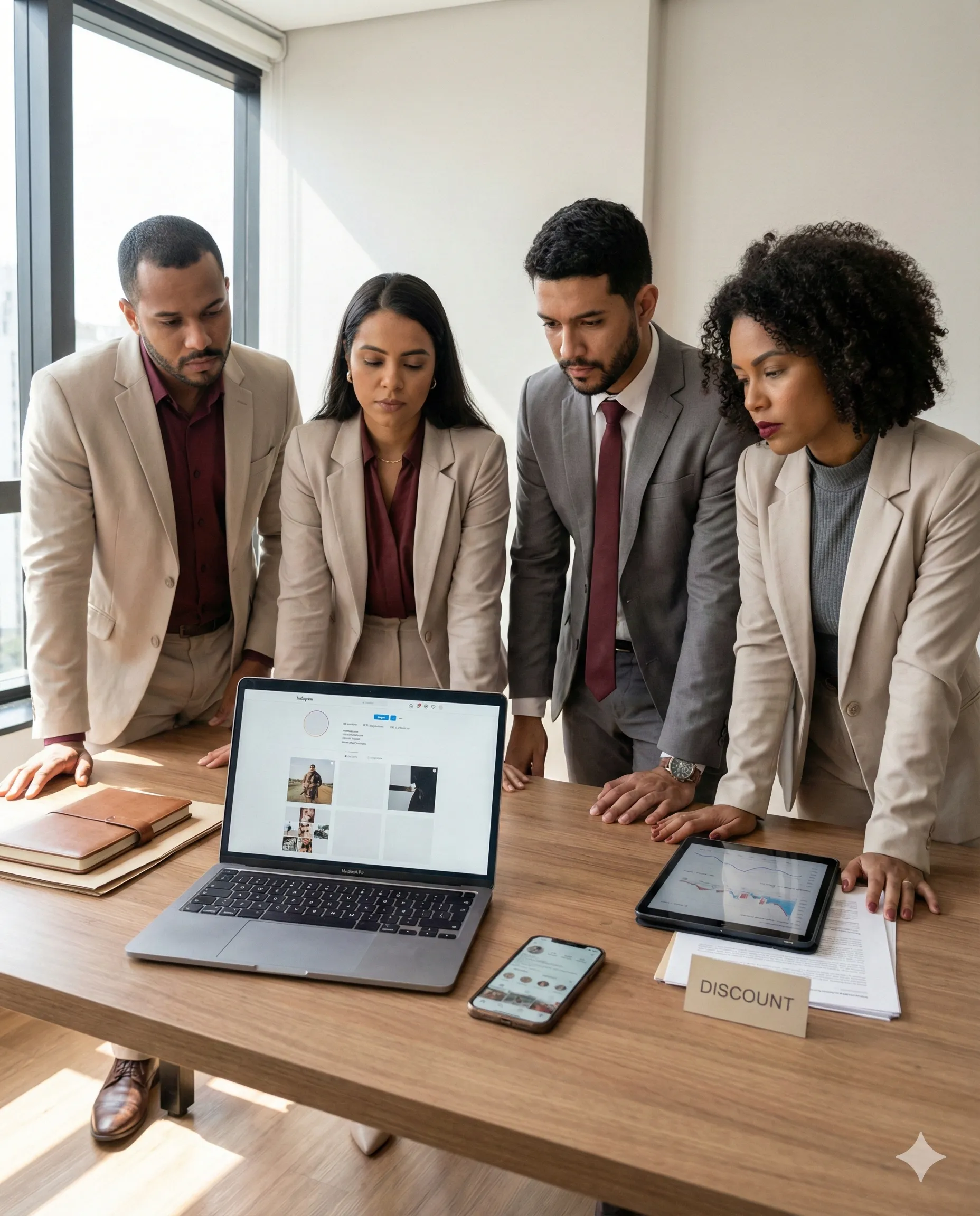 Equipe analisando site e resultados do cliente